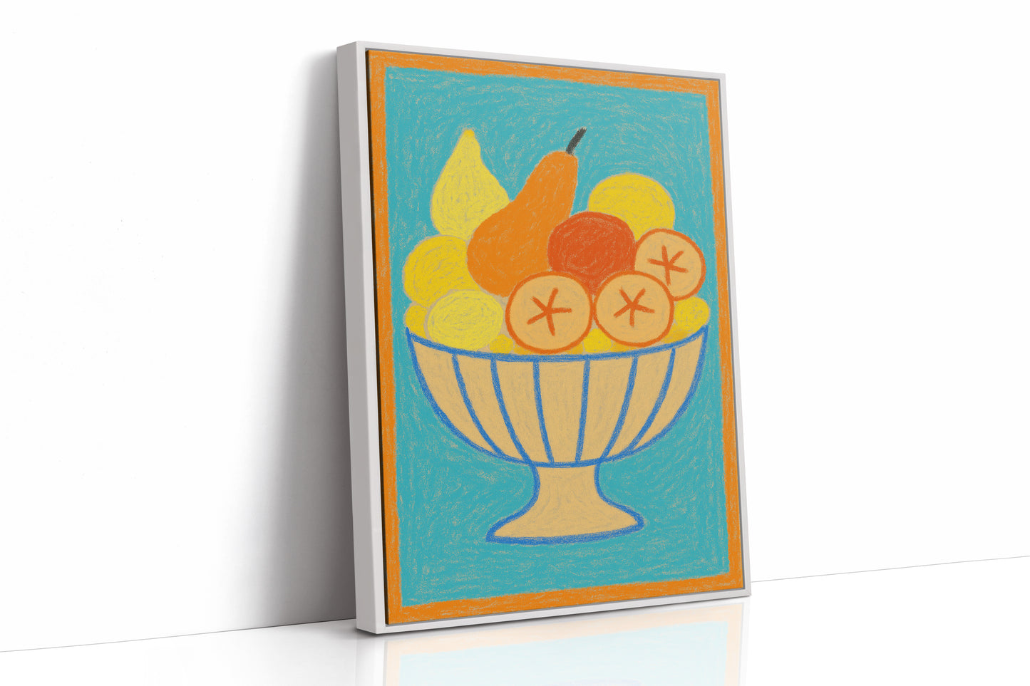 Sunny Fruit Bowl on Blue