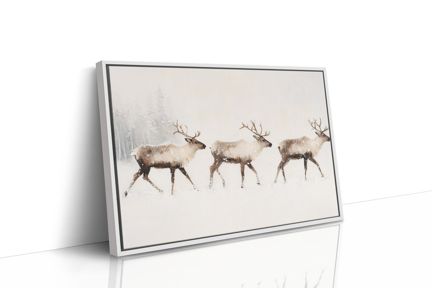 Winter Caribou Cross Misty Plains