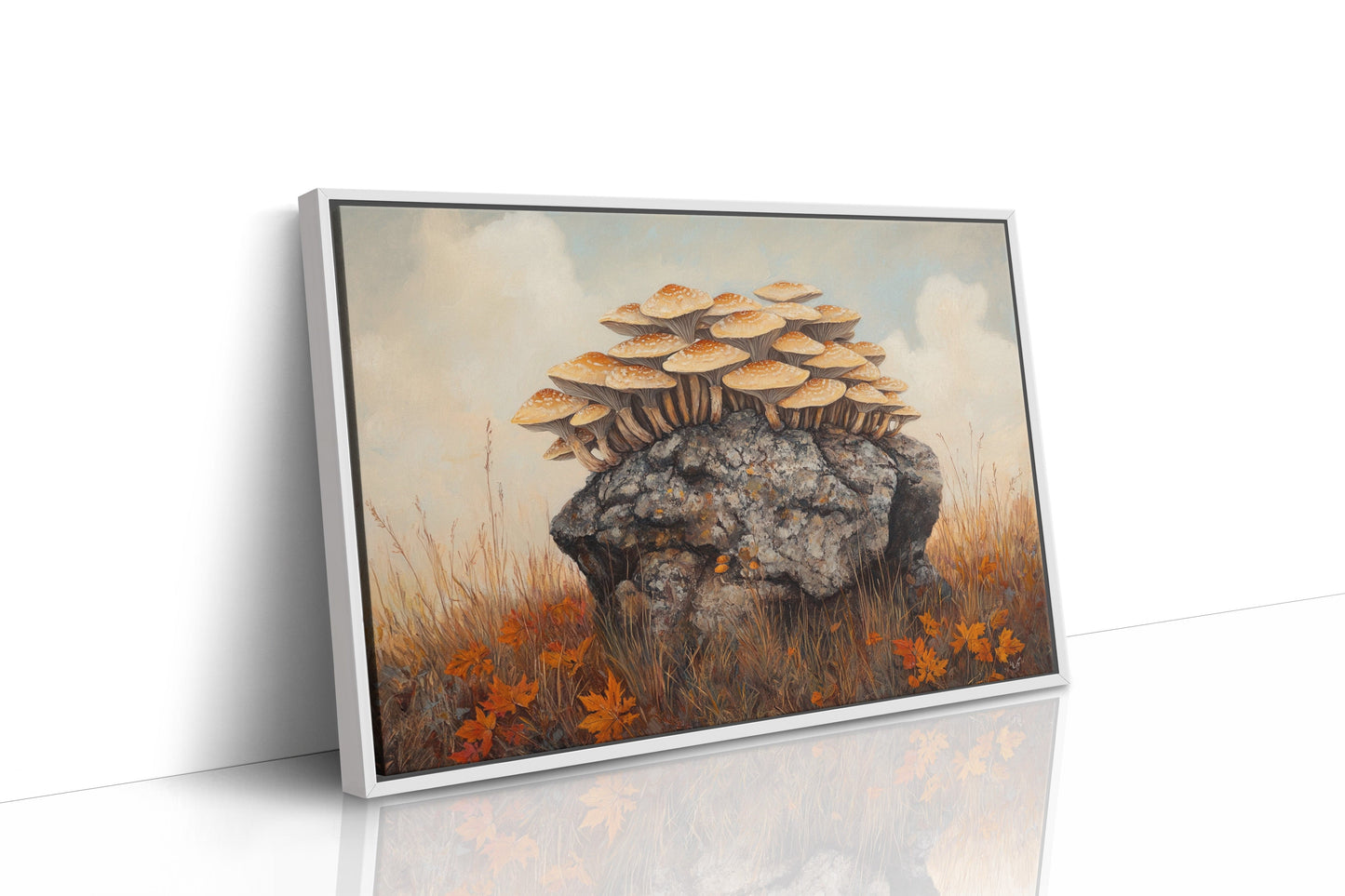 Autumn Mushrooms Crown Ancient Stone
