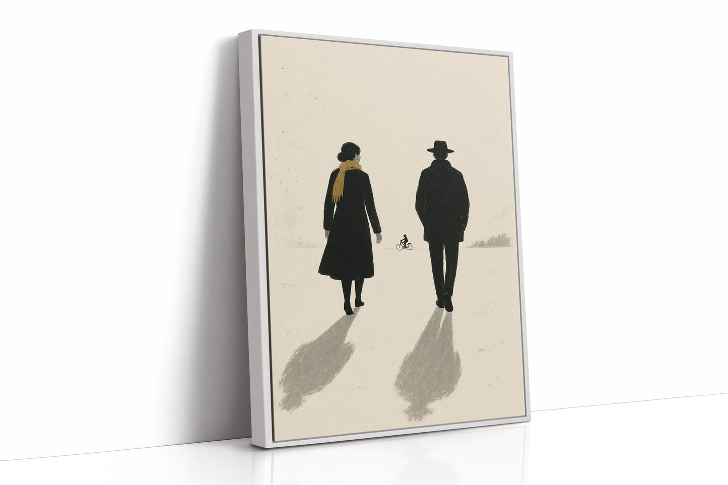 Winter Walk with Yellow Scarf