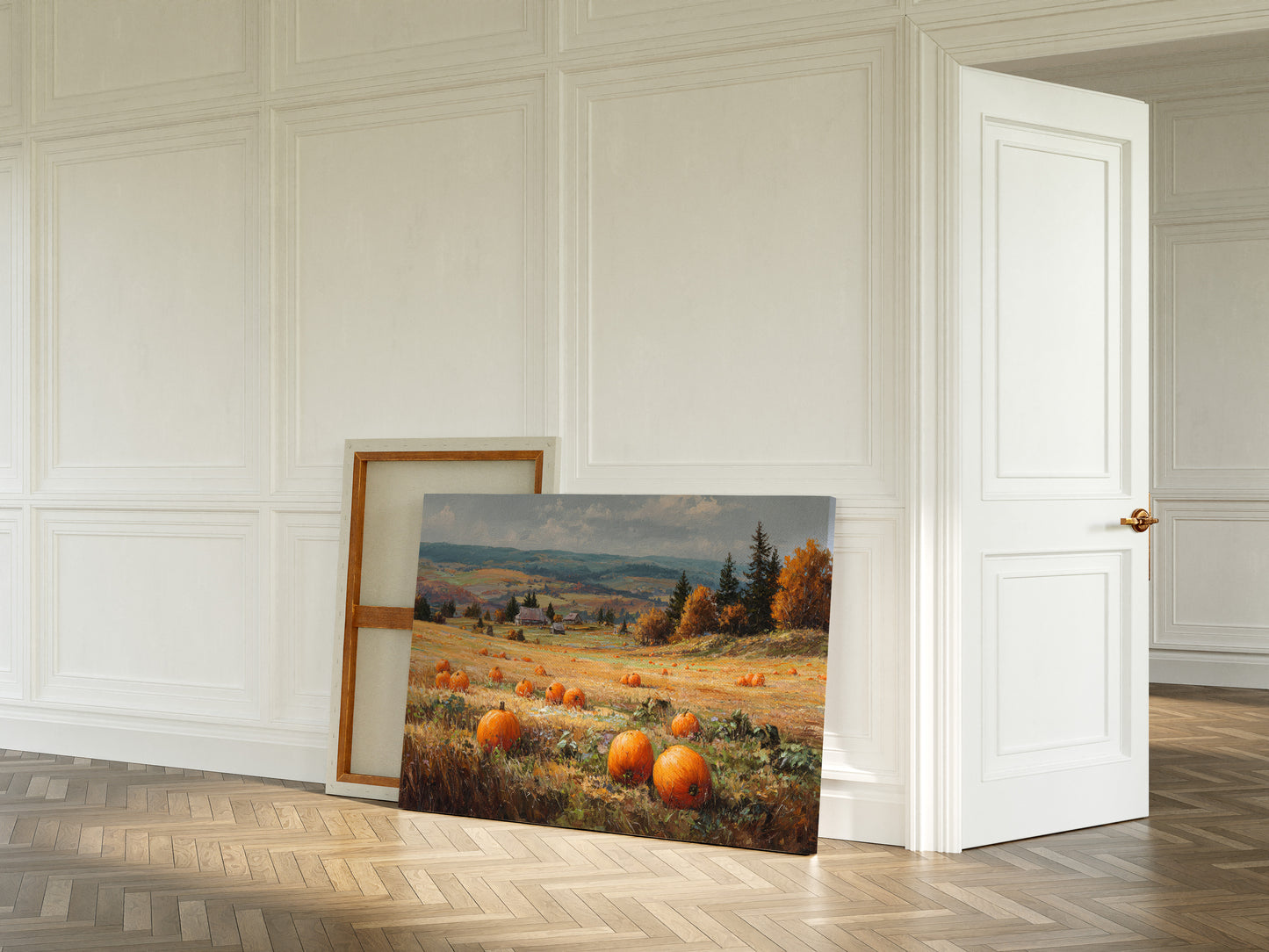 Pumpkins Rest In Rolling Hills