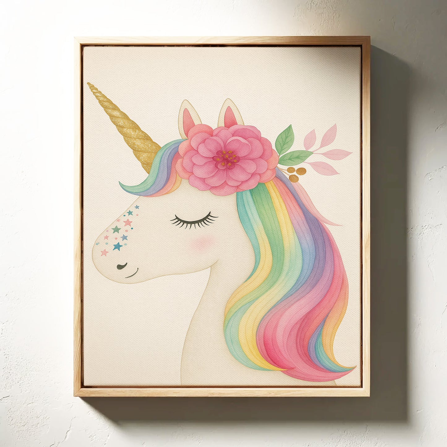Starlit Unicorn with Rainbow Mane