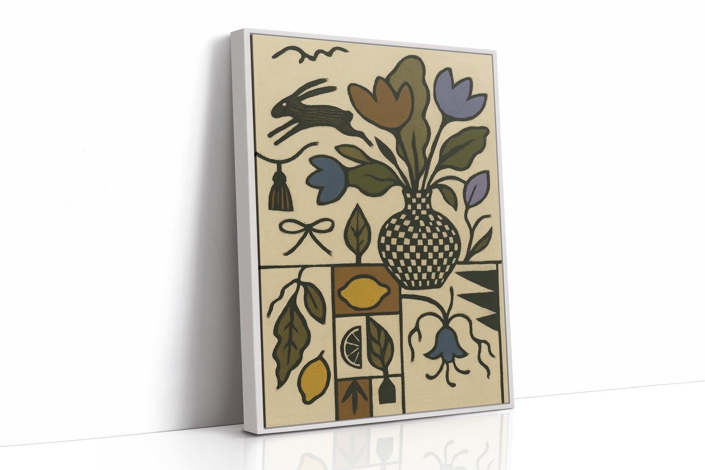 Lemon Rabbit Folk Vase