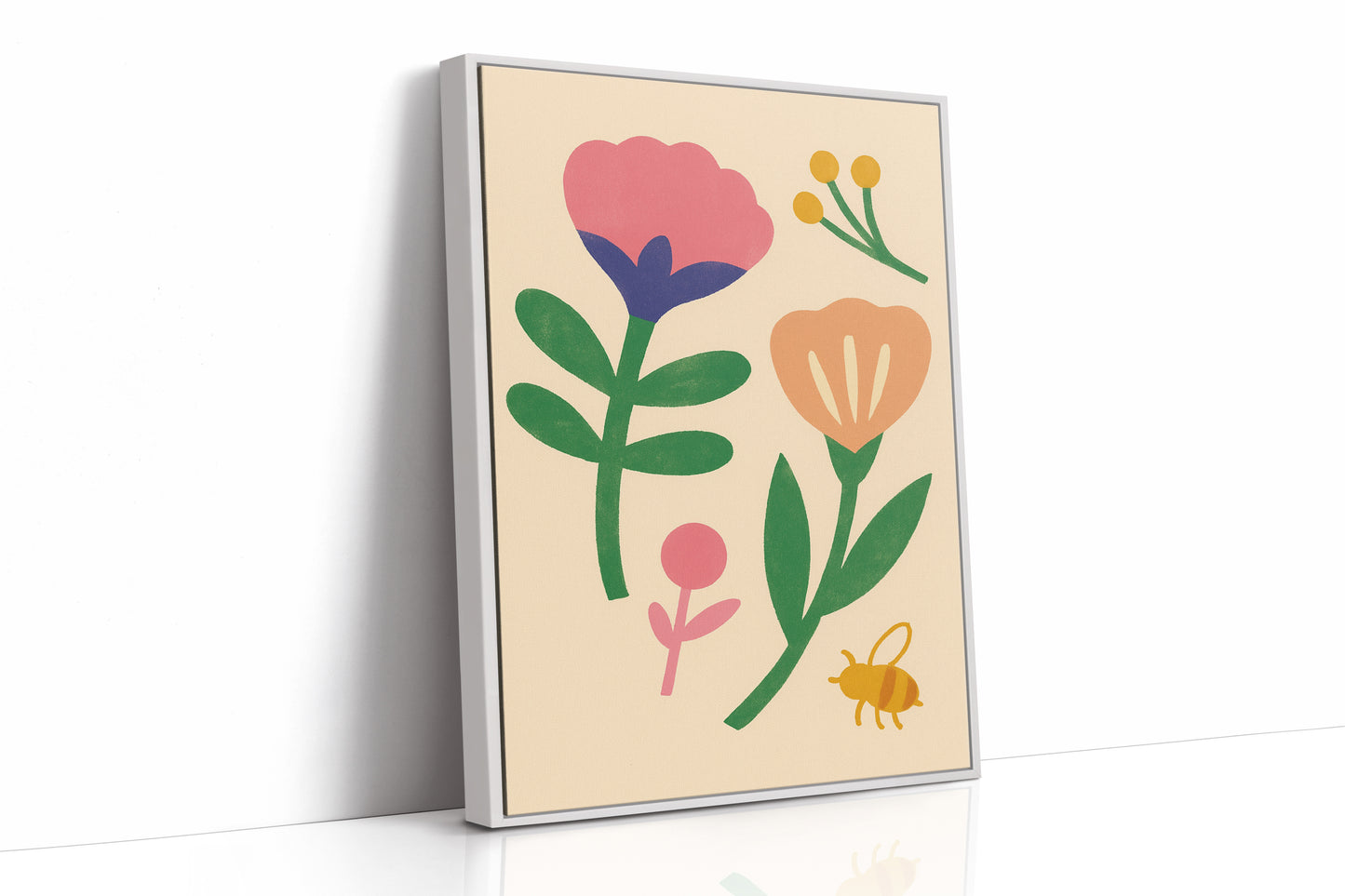 Bumblebee and Blossoms on Cream