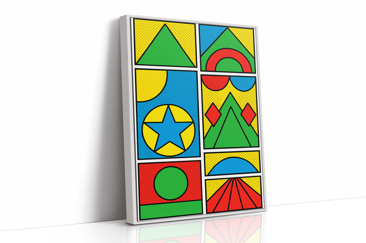 Pop Geometry in Primary Color Panels