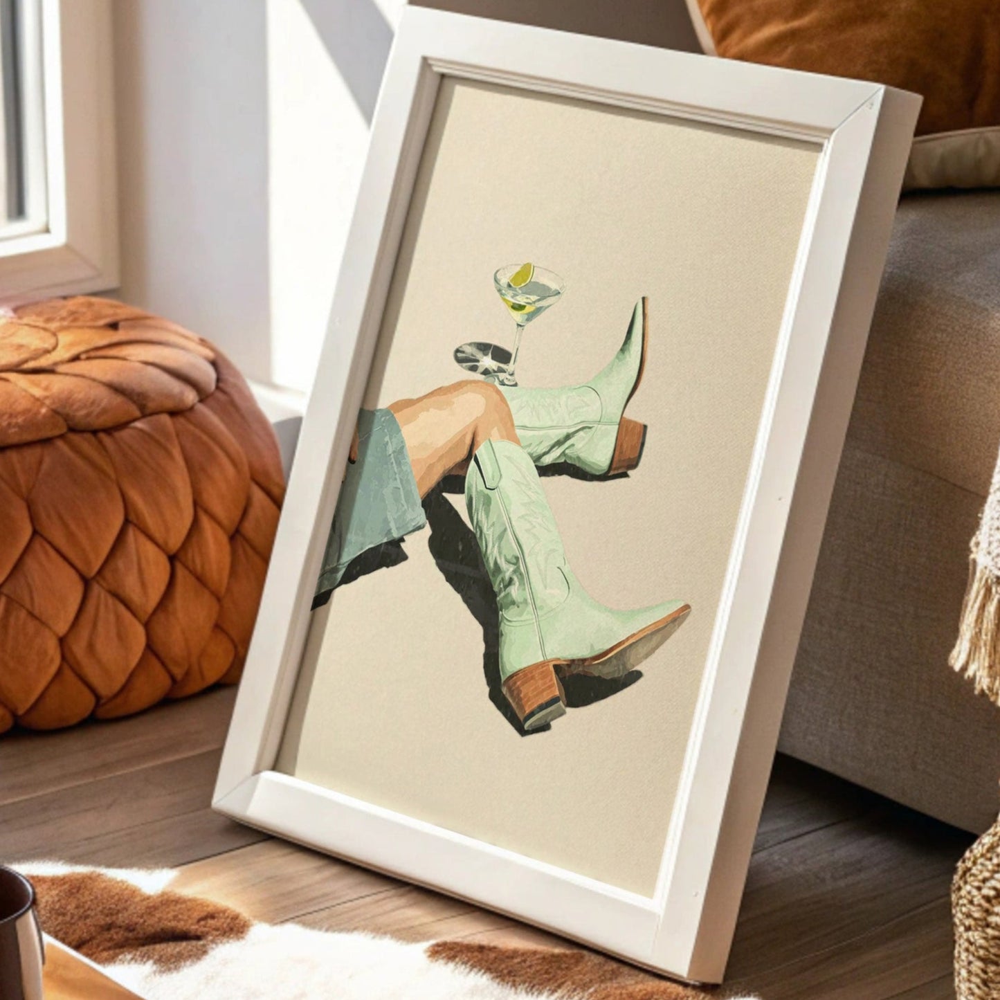Sipping Sunshine in Stitched Boots