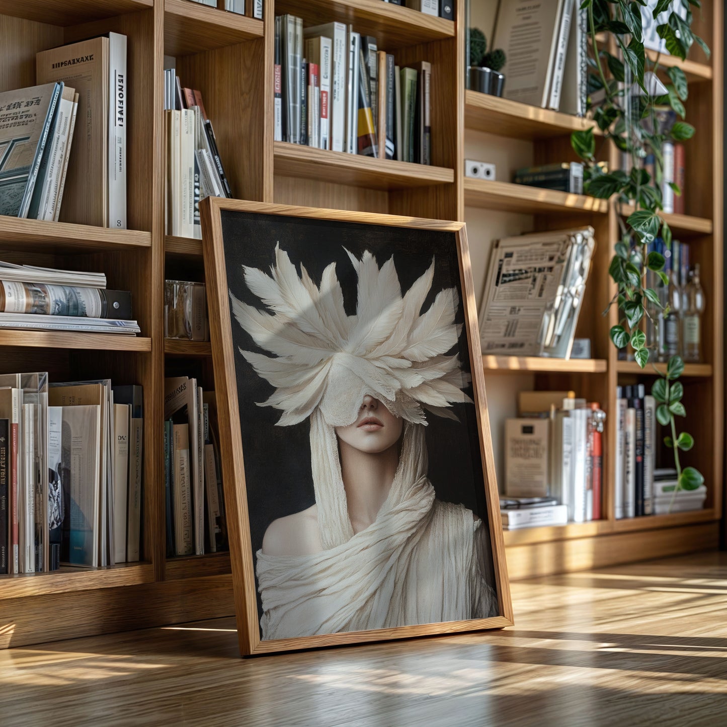 Silent Priestess in Ivory Plumes