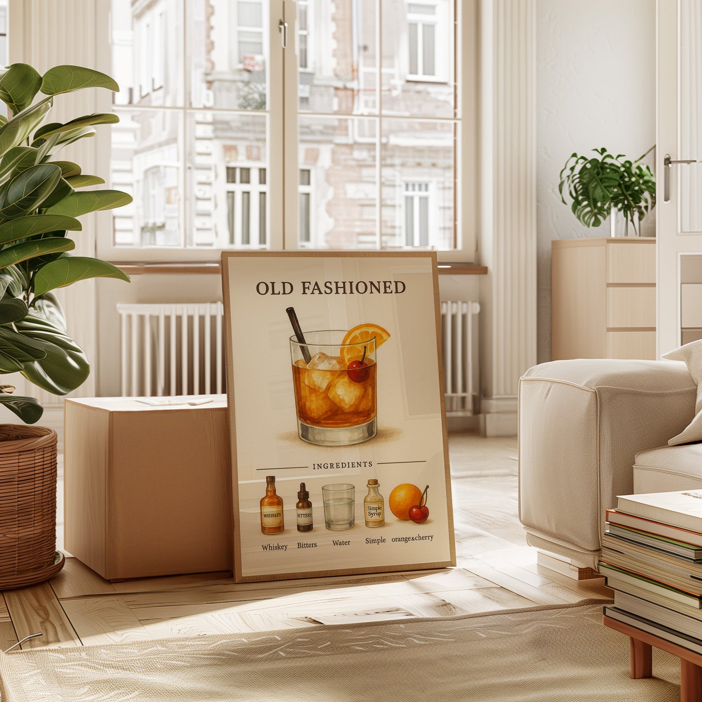 Old Fashioned Cocktail Recipe Art Print