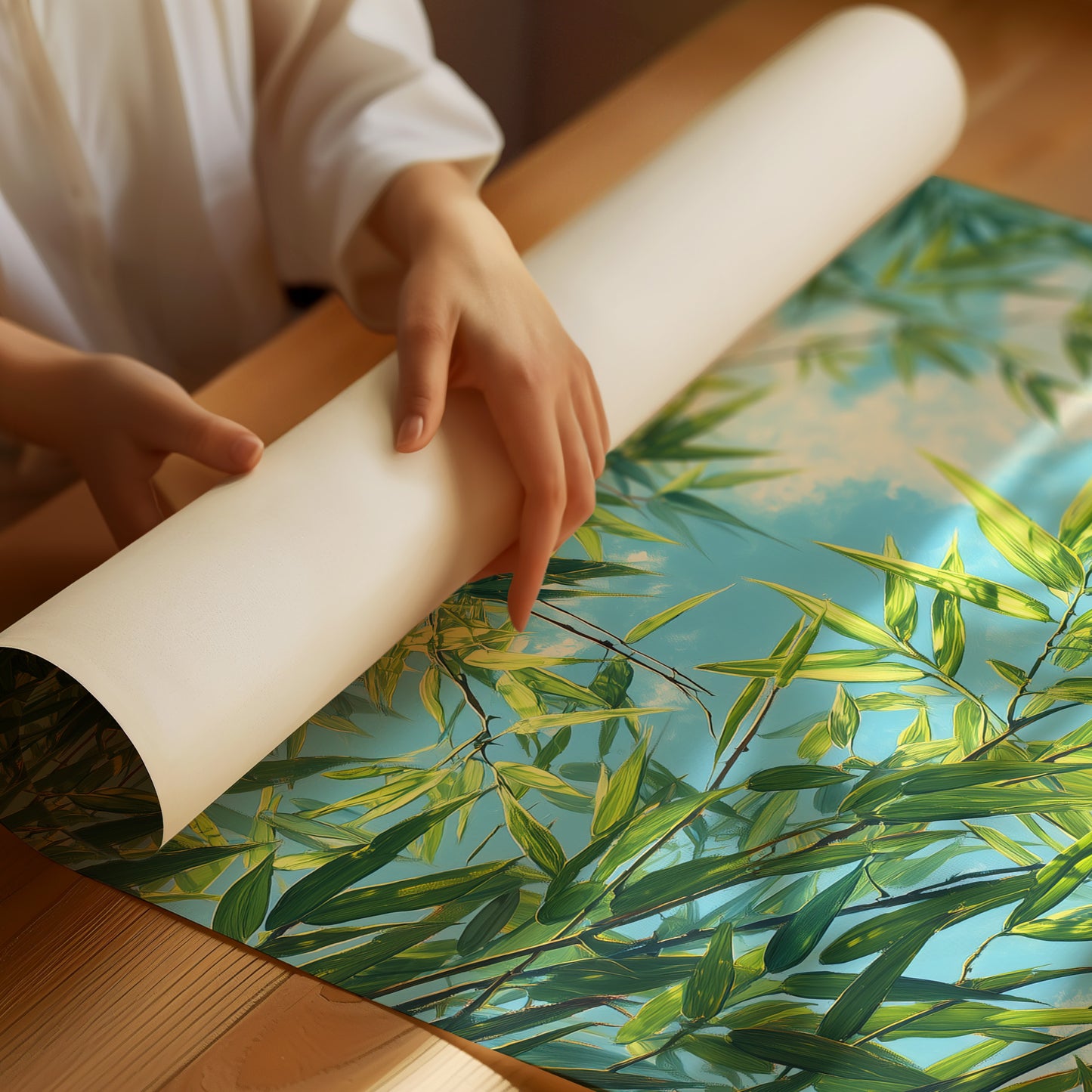 Bamboo Leaves Chase Summer Clouds