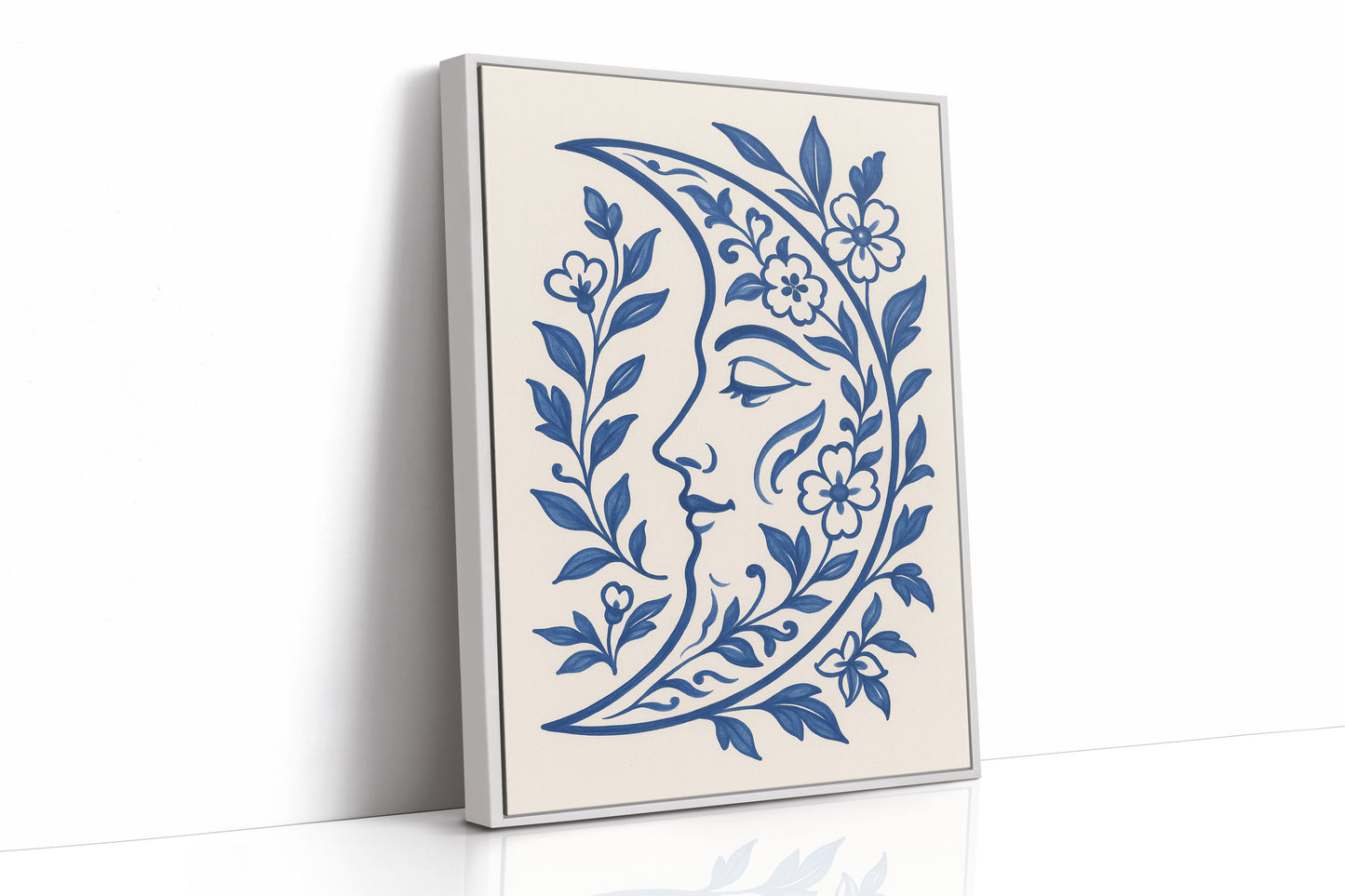 Floral Moon in Indigo Bloom