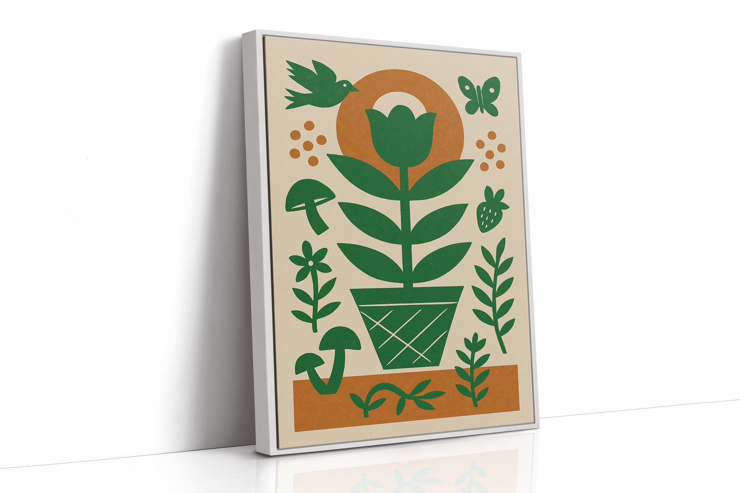 Folk Garden with Bird and Butterfly