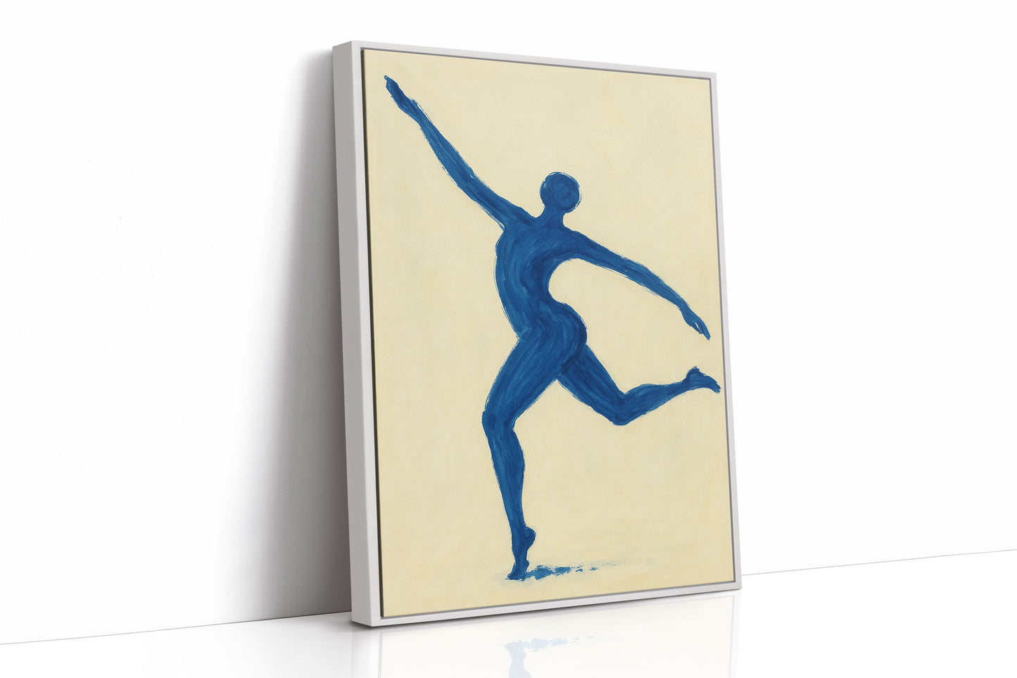Leaping Figure in Indigo Grace