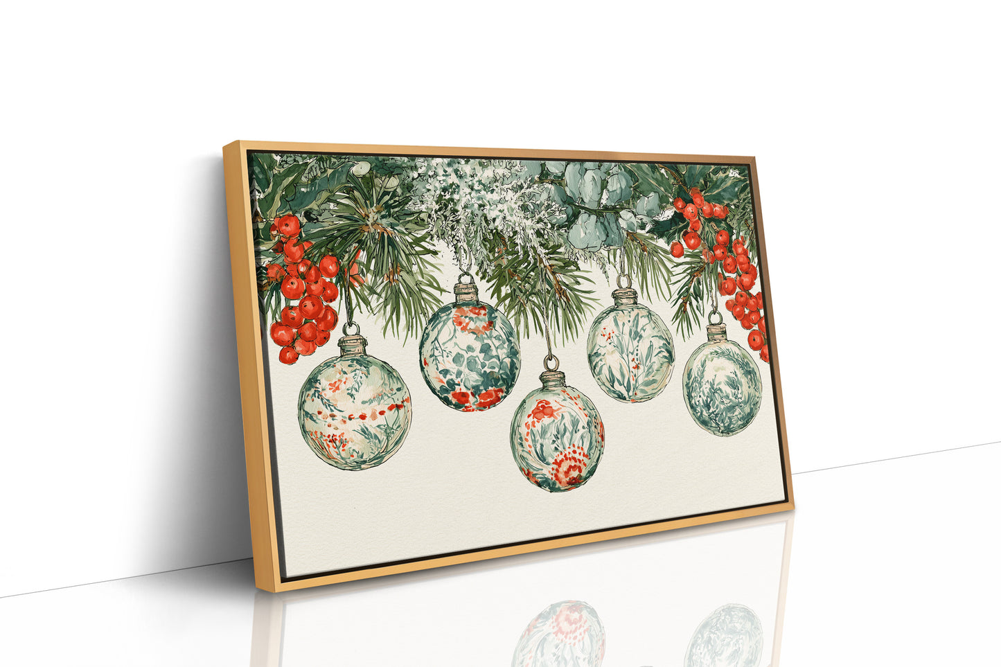 Painted Glass, Winter Berries