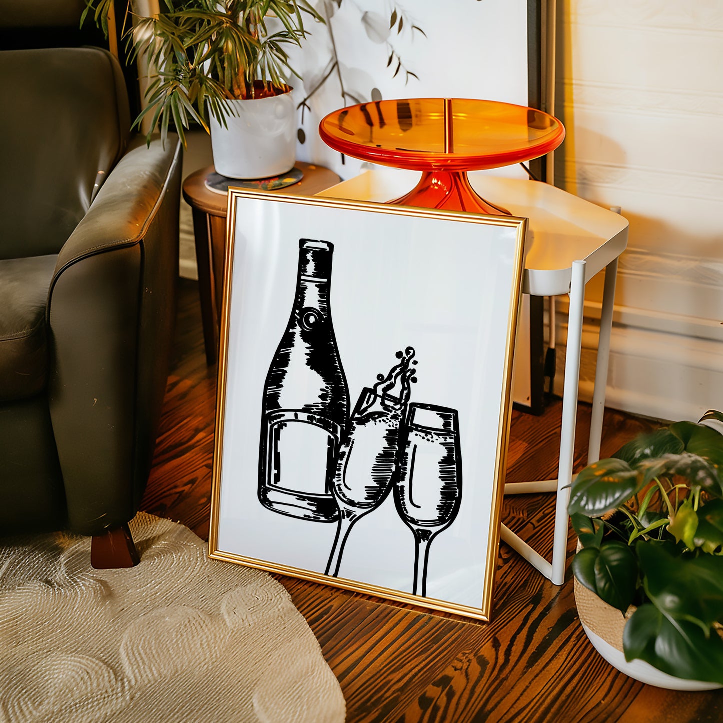 Bubbles Dance Their Midnight Toast