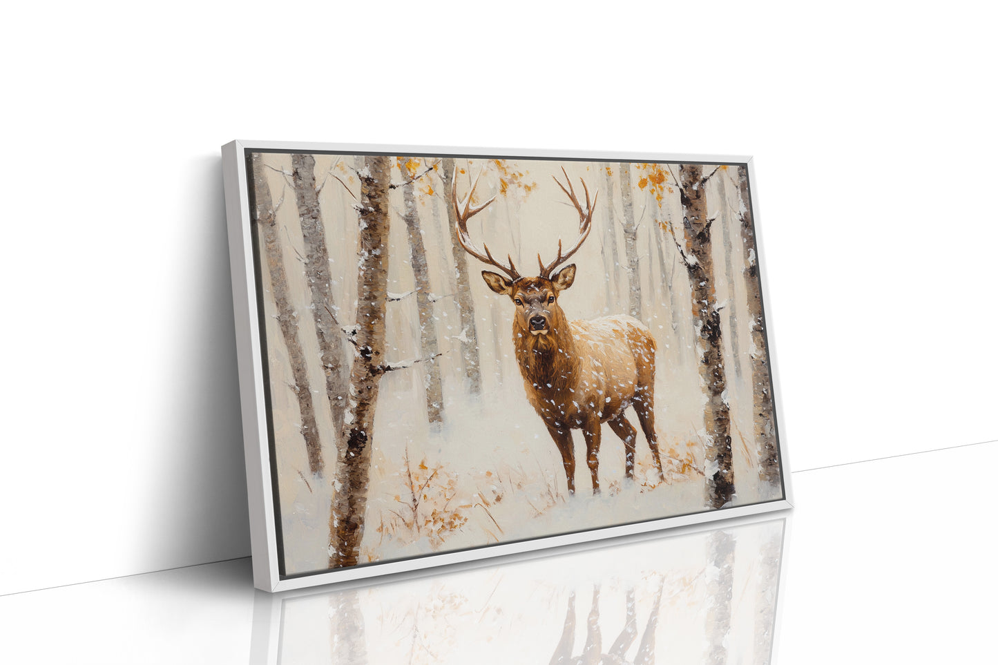 Noble Stag Among Winter Birches