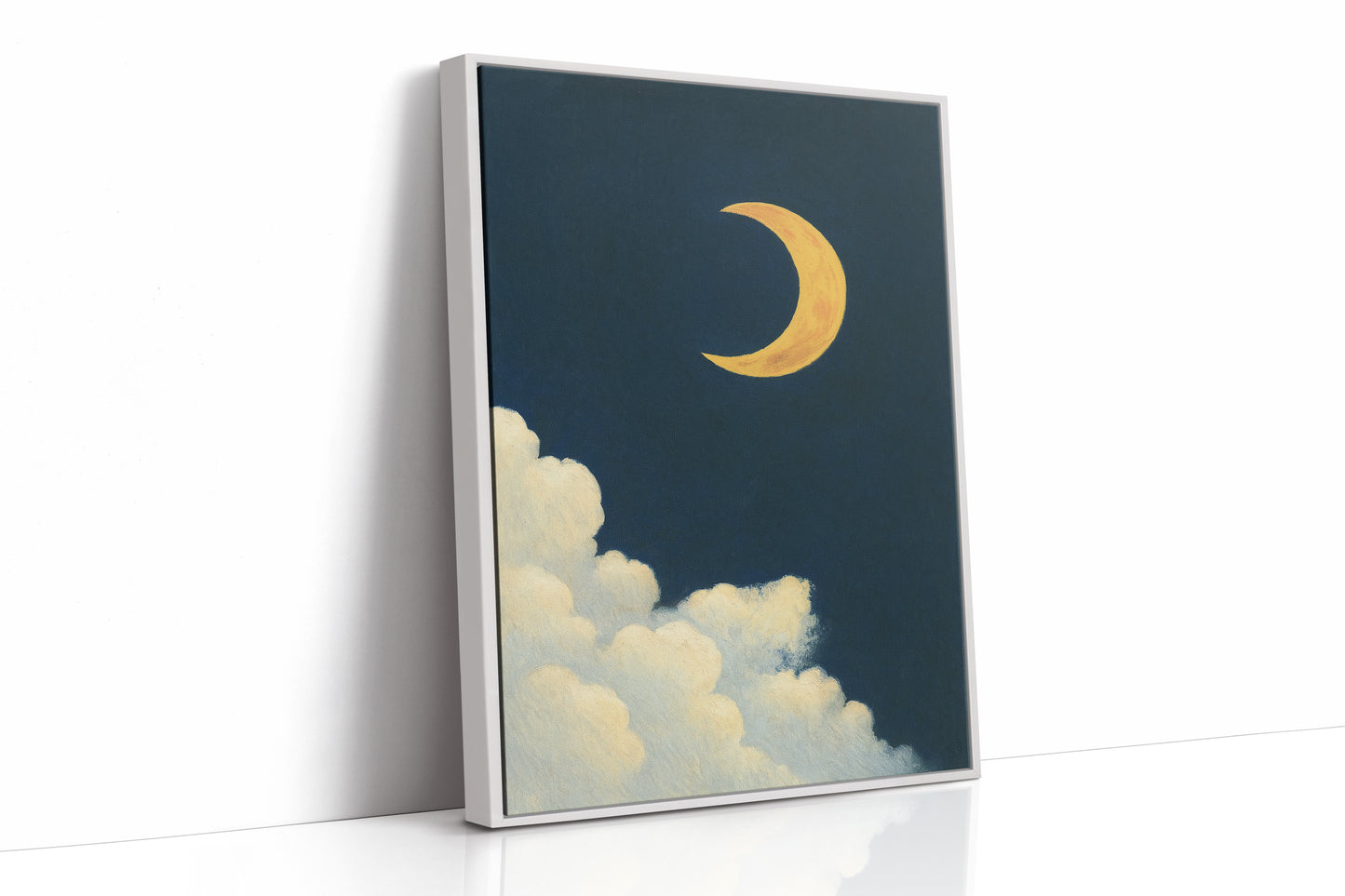 Golden Moon Over Soft Clouds