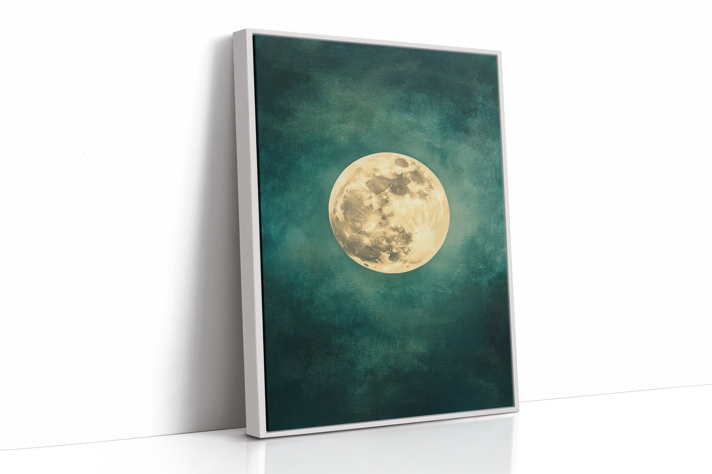 Full Moon Rising in Emerald Sky