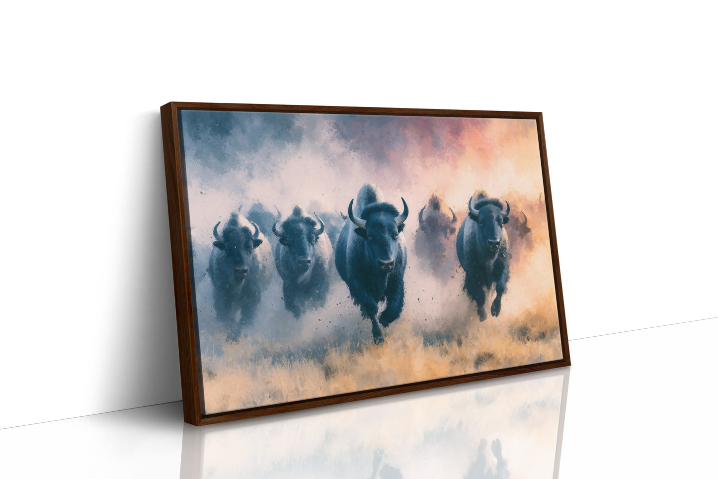 Bison Stampede Through Golden Dust