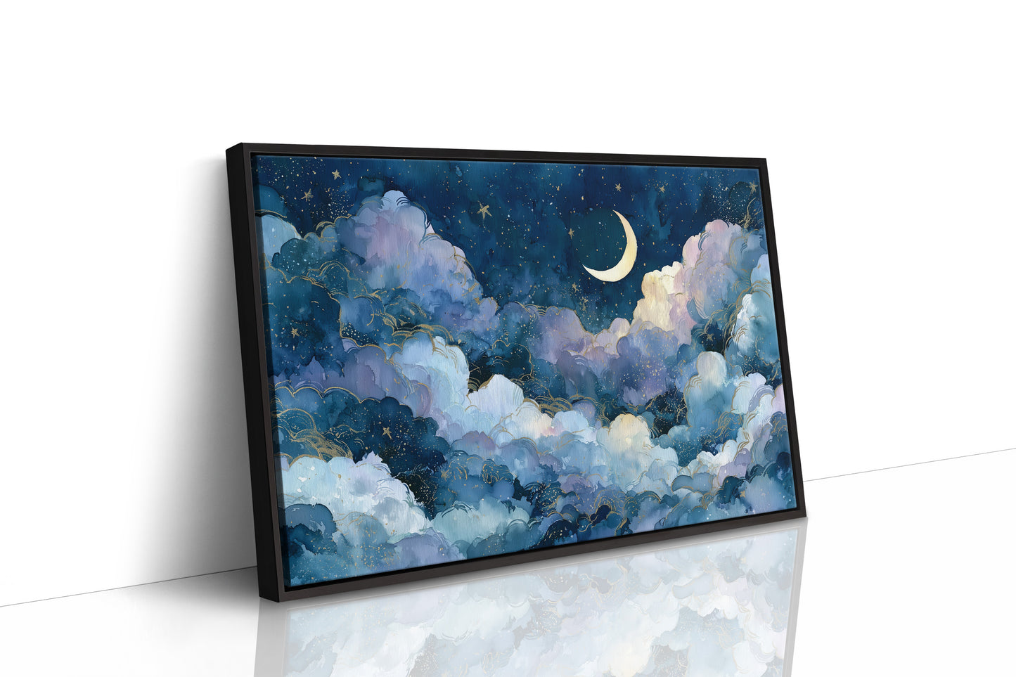 Gold-Lined Clouds and Crescent Light