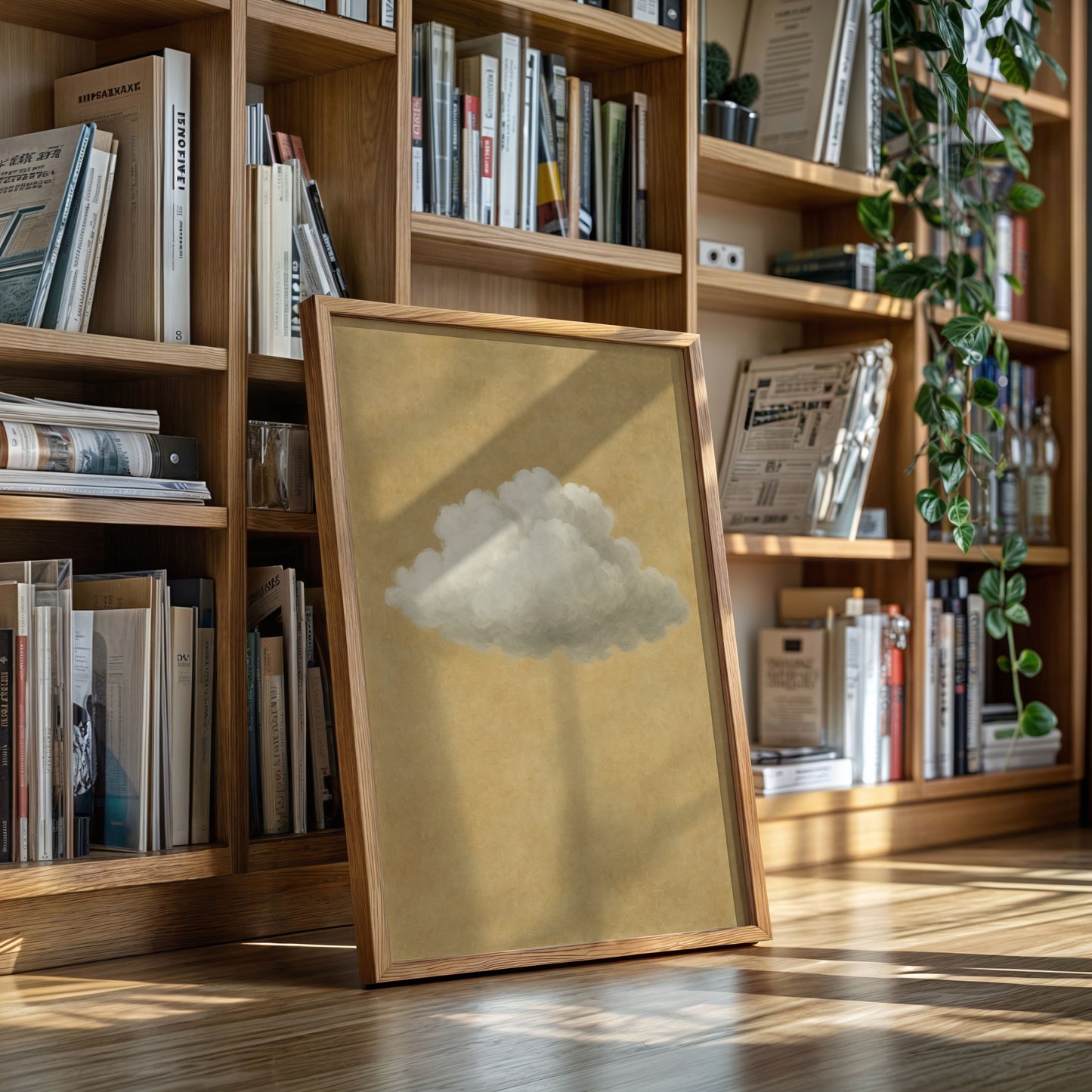 Solitary Cloud Over Ochre Sky