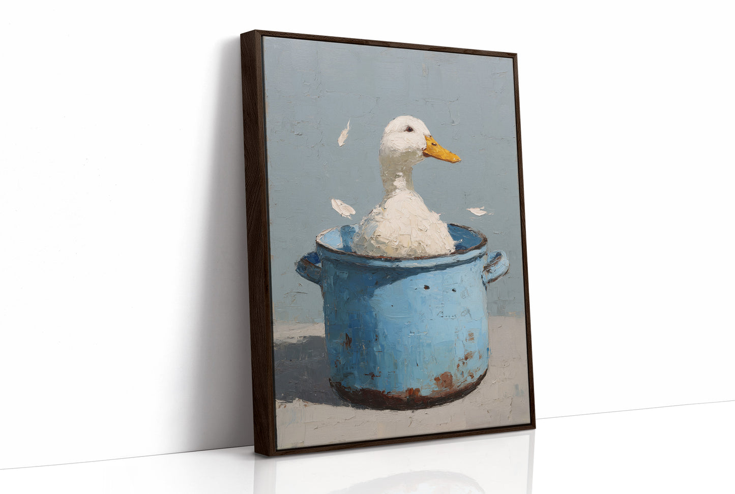 Bath Time In A Blue Pot