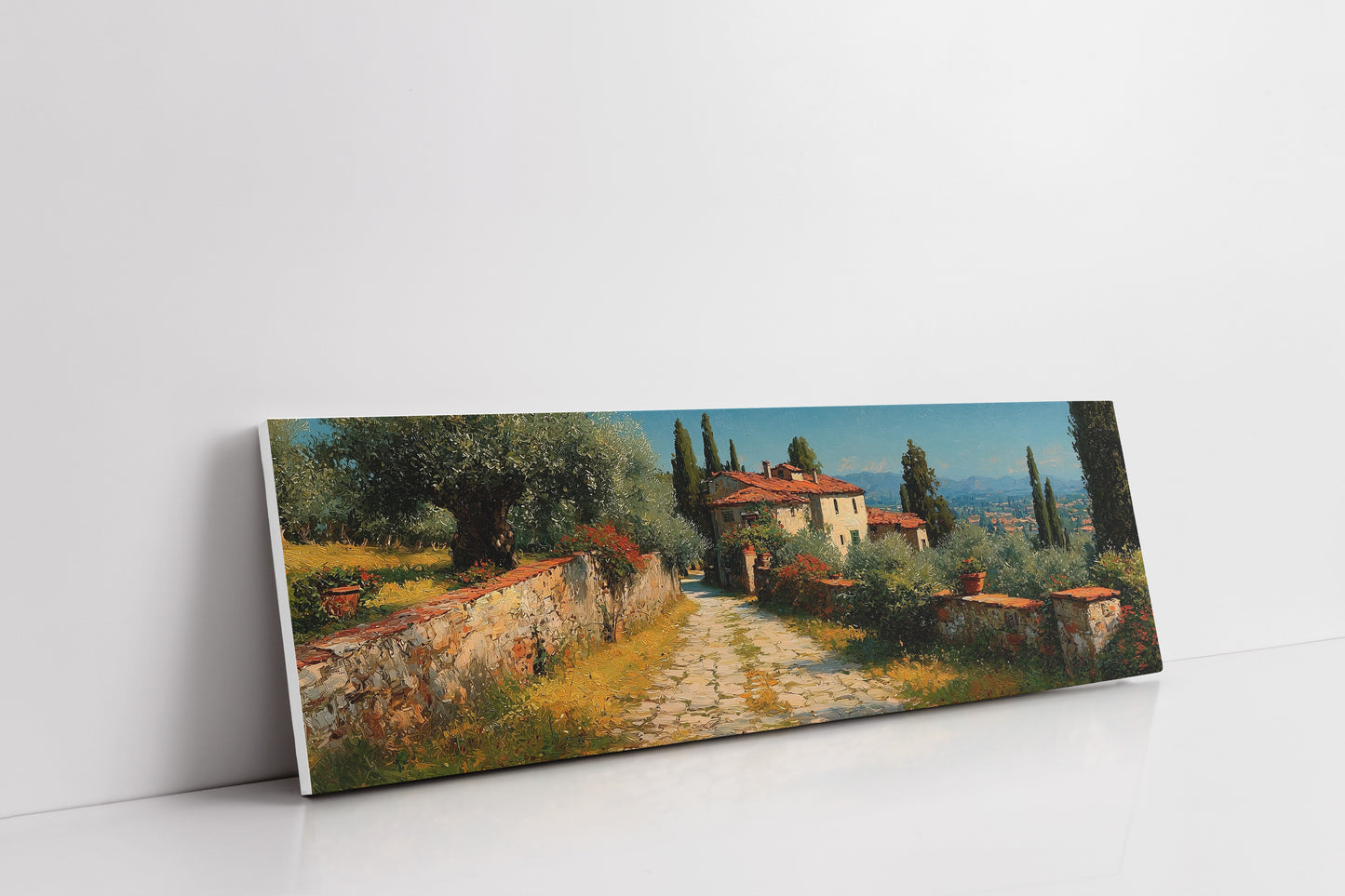 Tuscan Path Through Sunlit Olive Groves