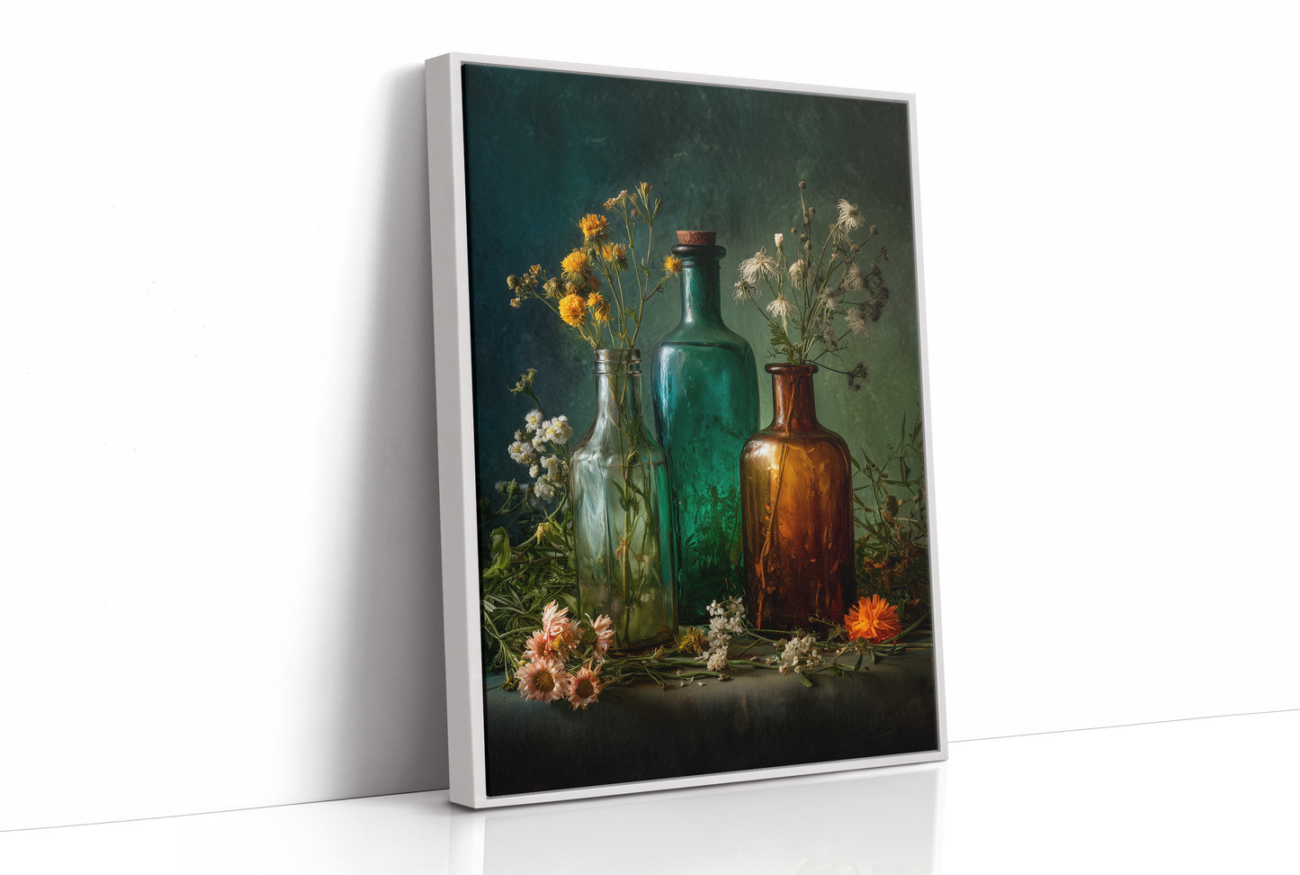 Wildflowers Caught In Vintage Glass