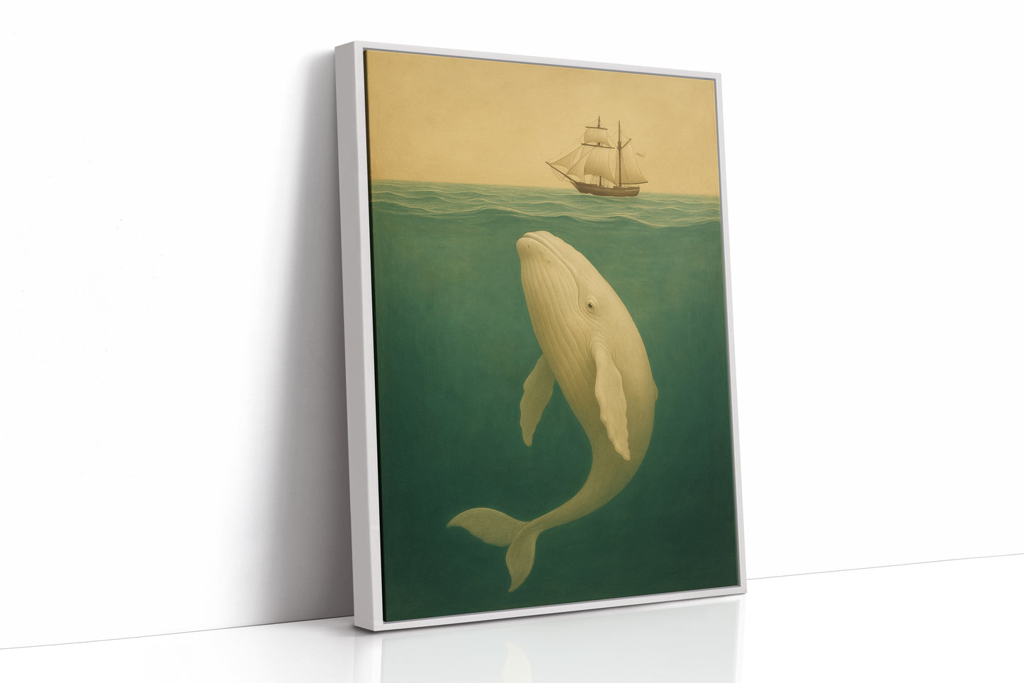 Whale Beneath the Golden Horizon