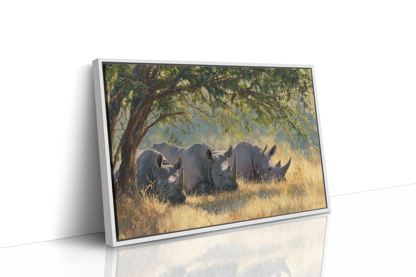 Three Giants Rest In Golden Grass