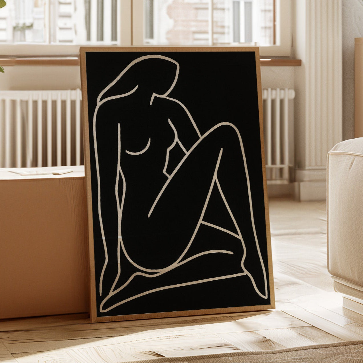 Reclining Muse in White Ink