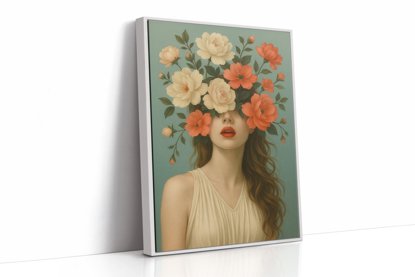 Flourish in Coral and Cream