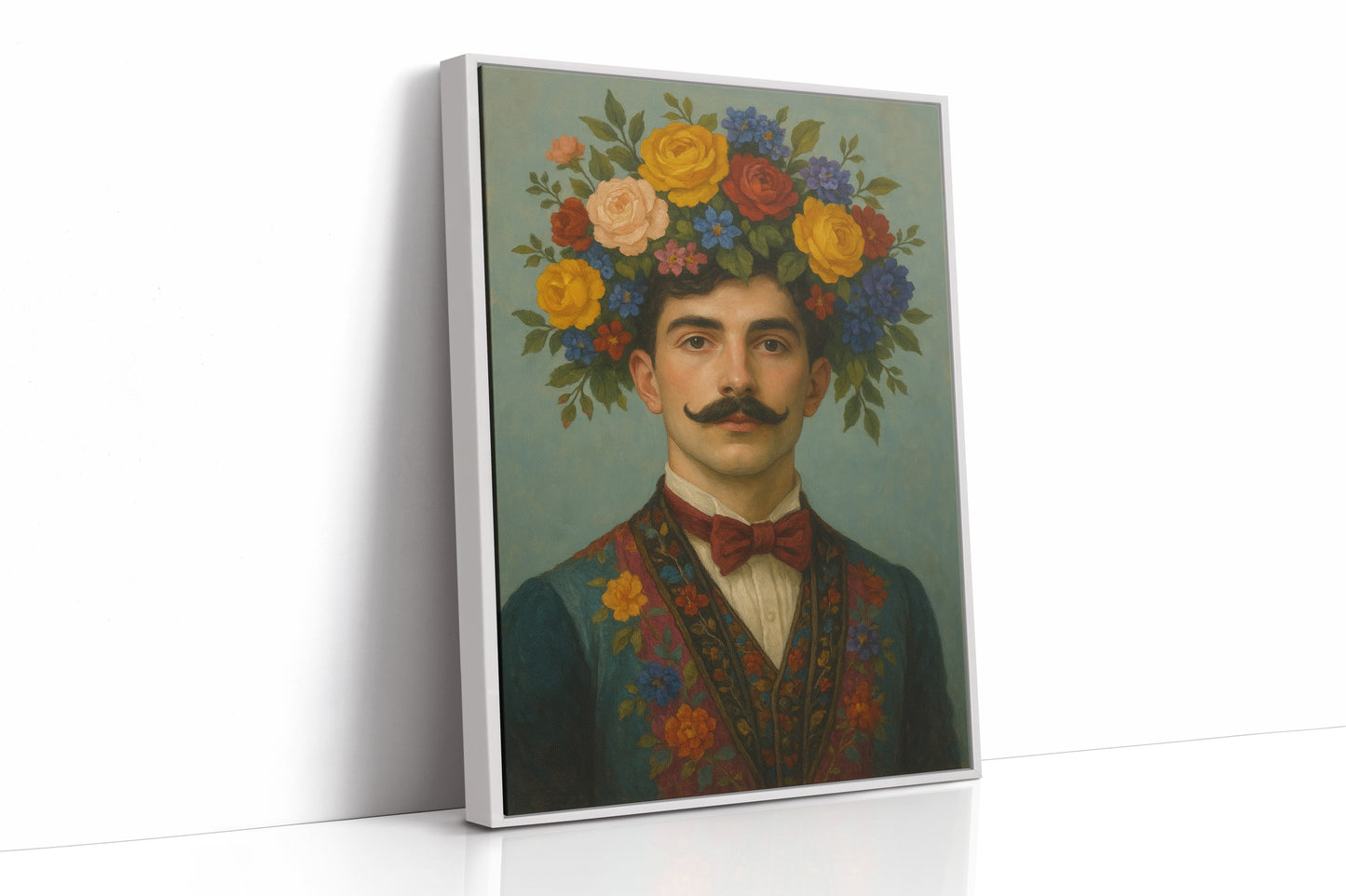 Floral Nobleman in Crimson Bowtie