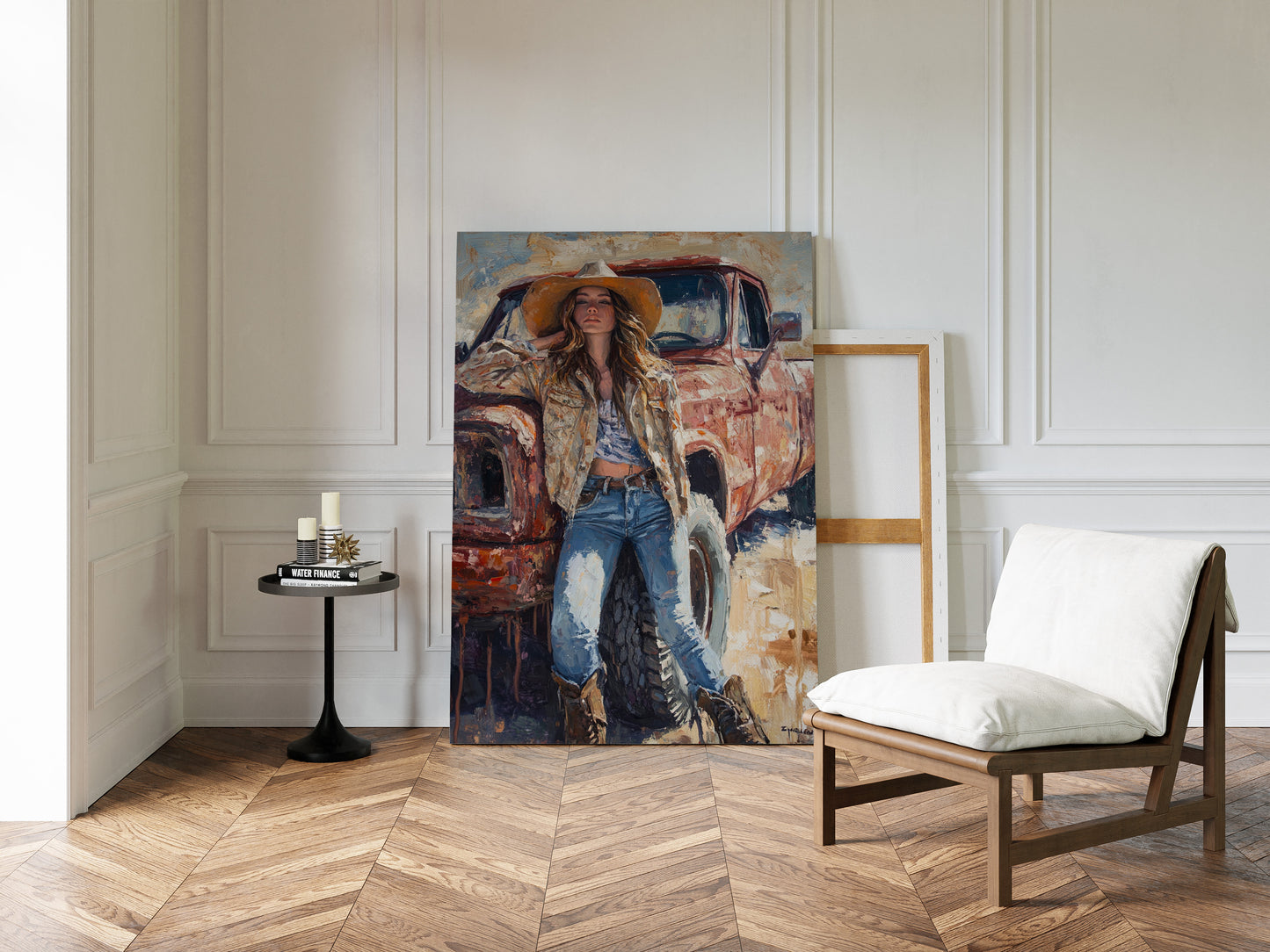 Rebel Cowgirl by the Rusted Pickup