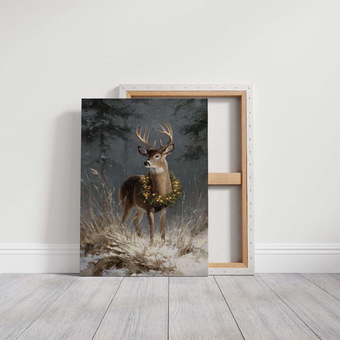 Starlit Stag Wears Winter's Crown