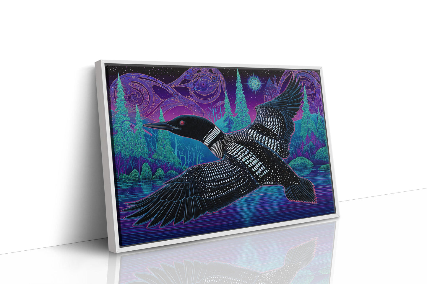 Midnight Loon Crosses Northern Waters