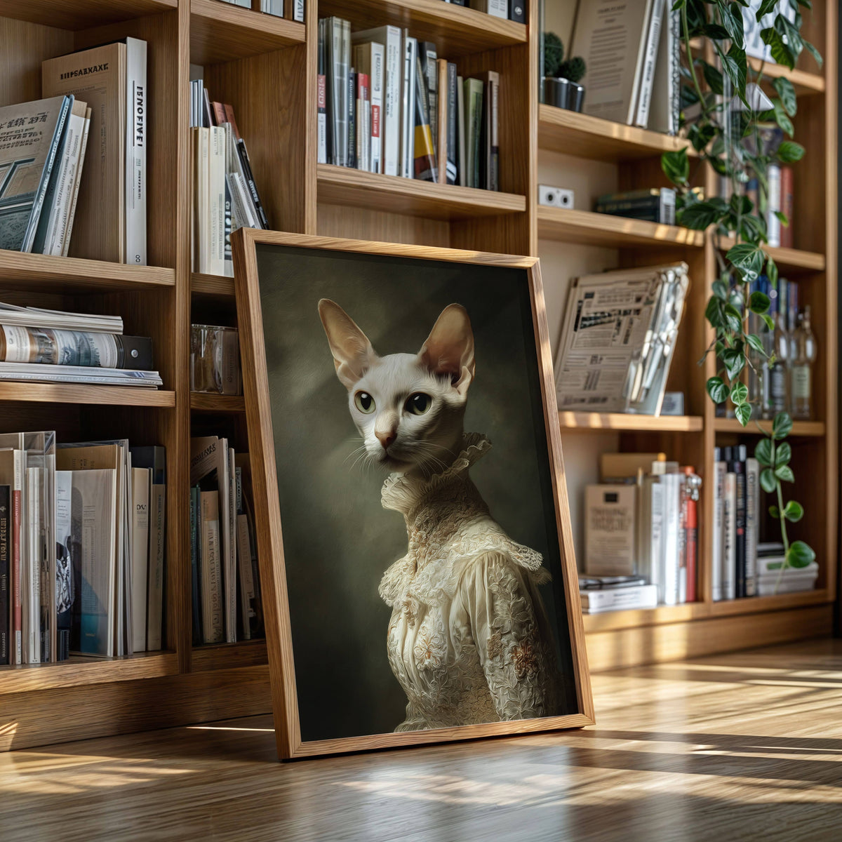 Regal Feline in Vintage Attire