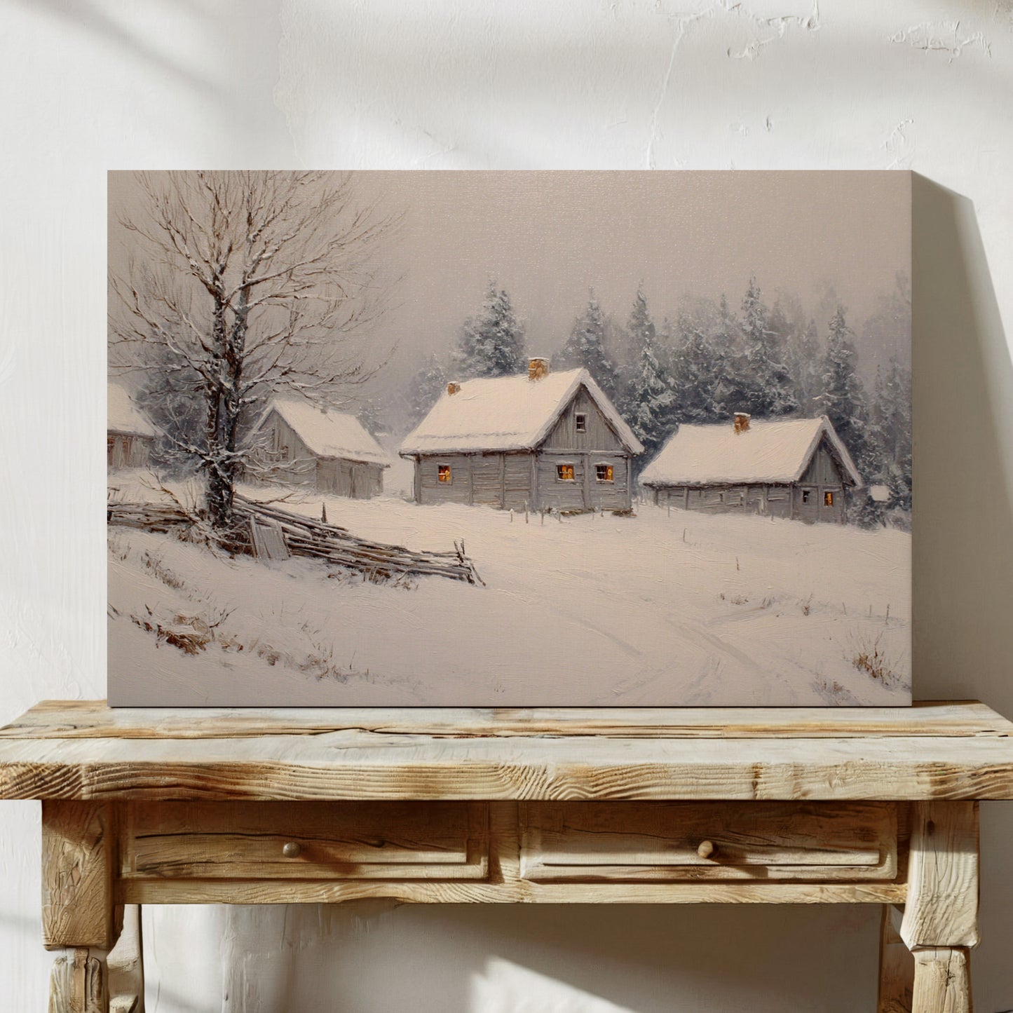 Cottages Beneath a Winter Veil