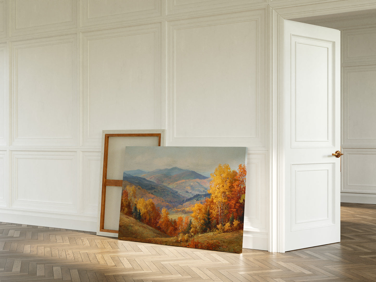 Autumn's Embrace on Distant Hills