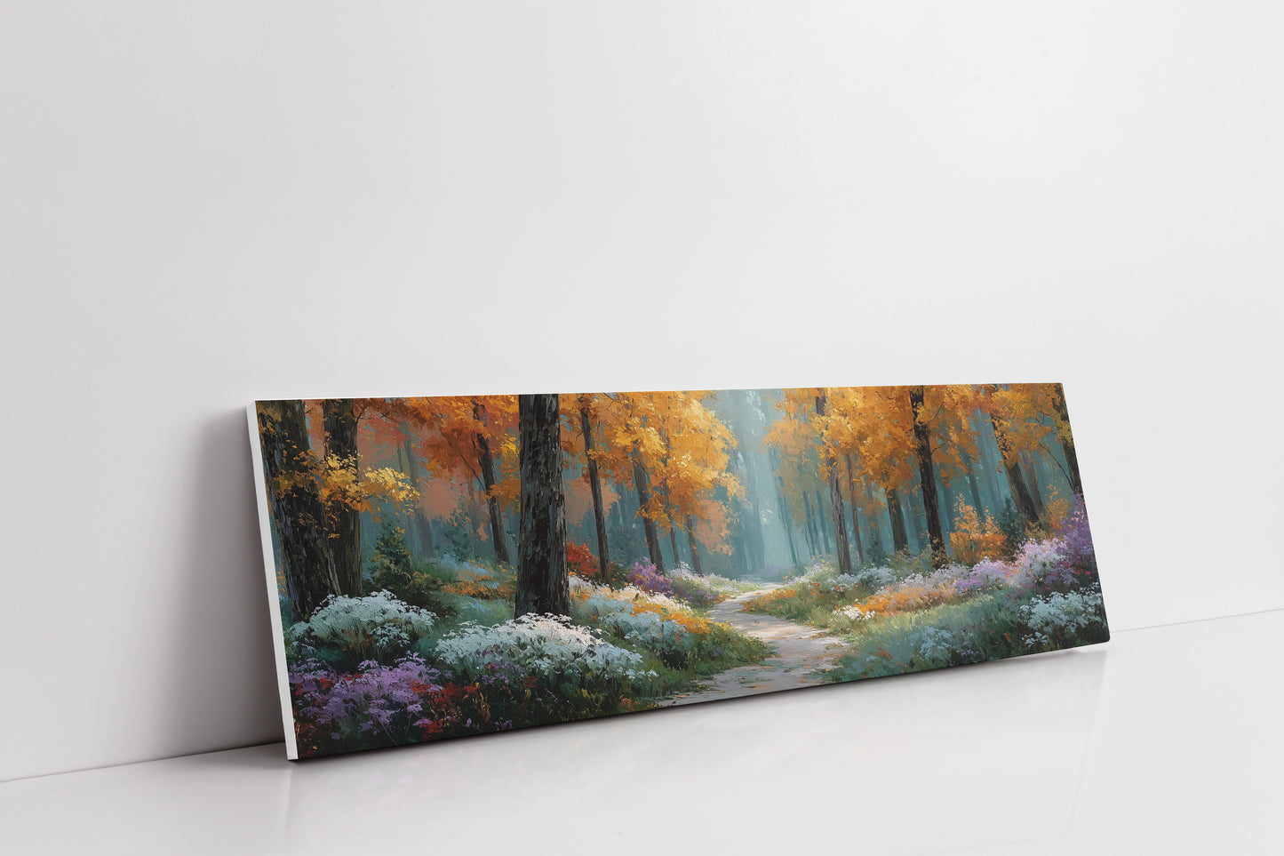 Autumn Path Through the Blooming Wood