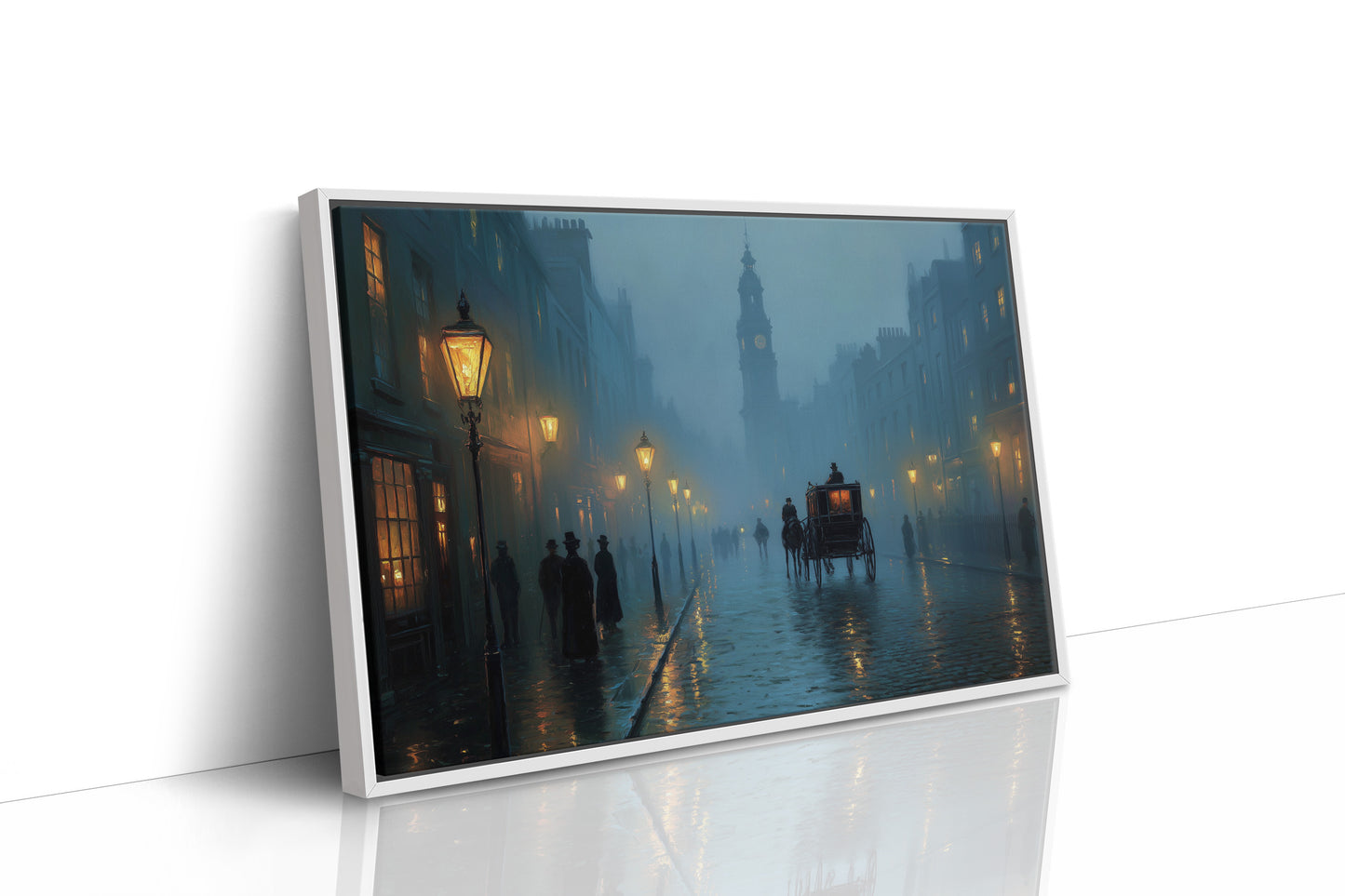 Lantern Mist On Cobblestone Passage