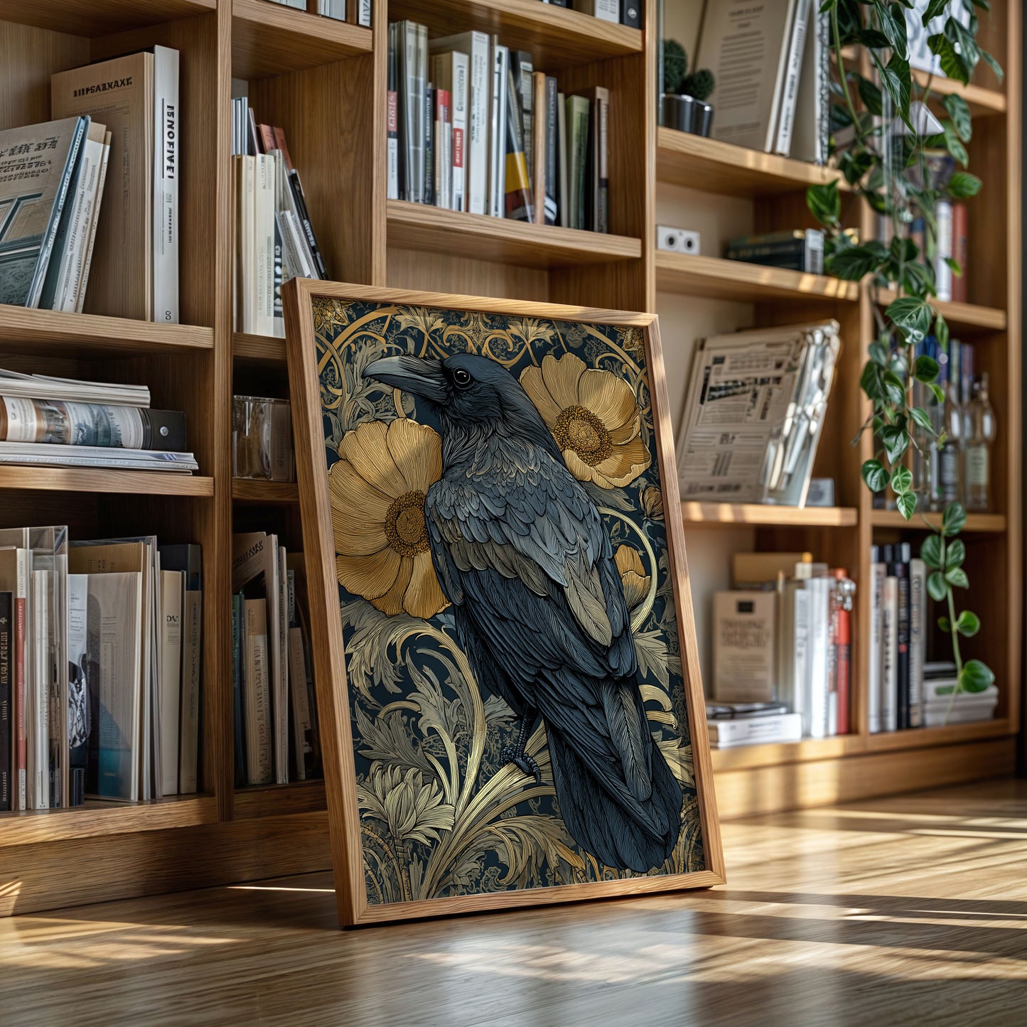 A Raven Among Golden Blooms