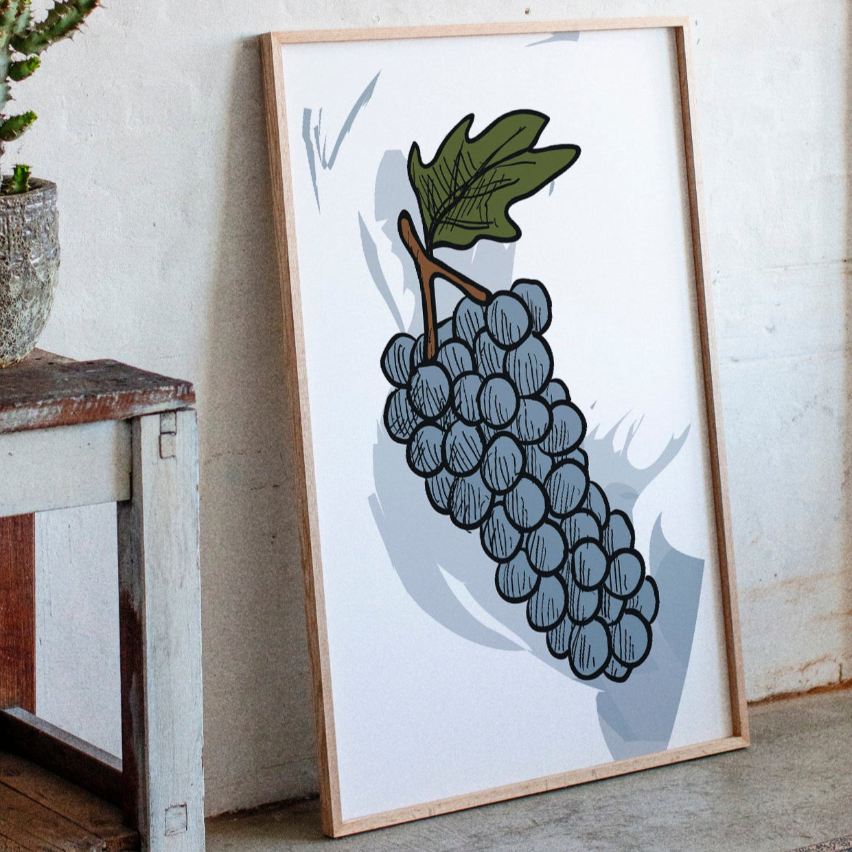 Vineyard Sketches In Steel Blue
