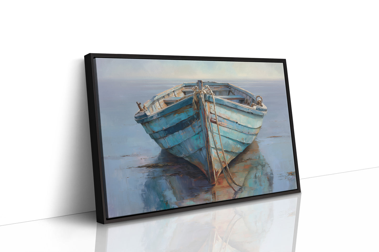 Blue Boat Rests At Tide