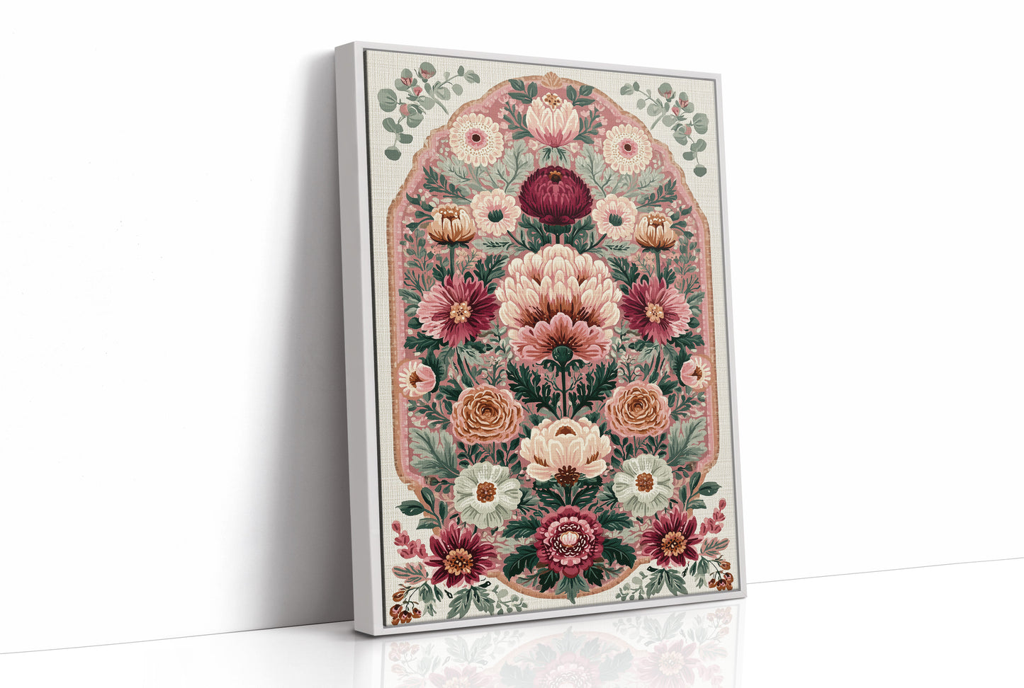 Blush Bouquet: A Grand Floral Medallion