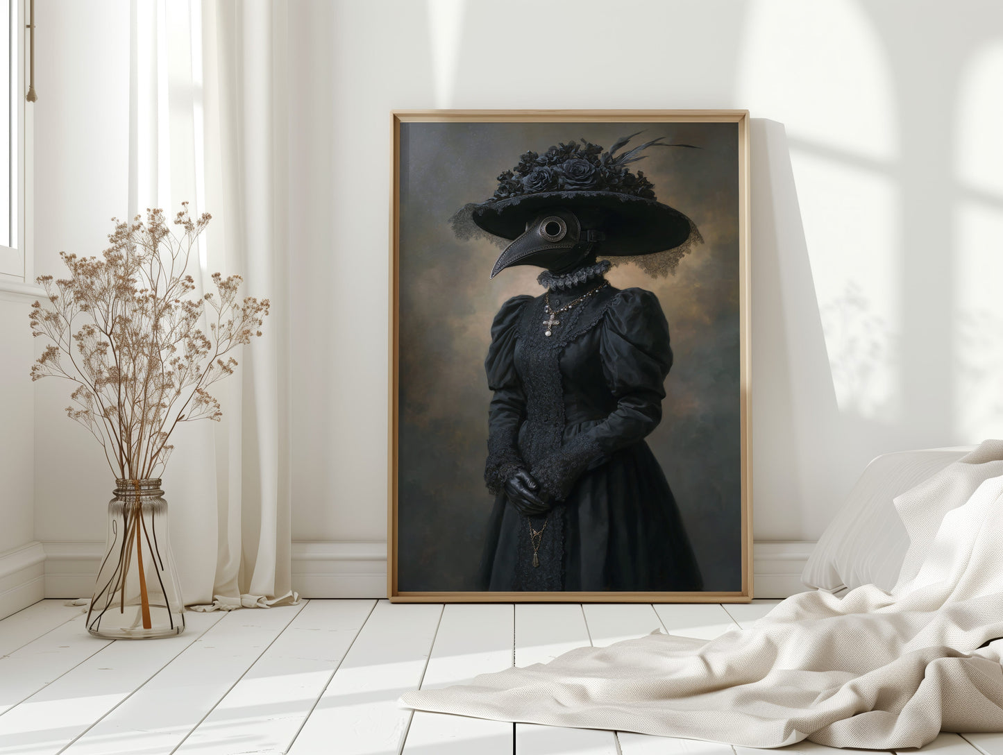 Elegance Beneath a Feathered Veil