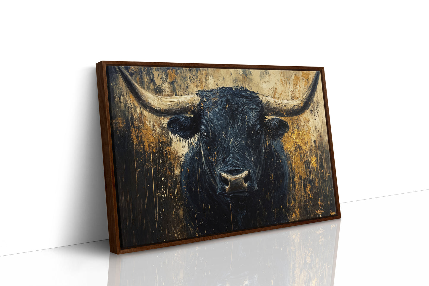 Black Bull Against Golden Storm
