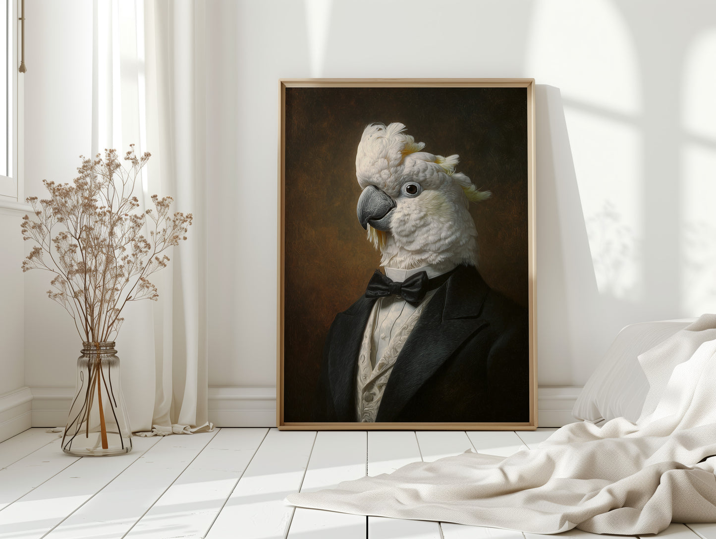 Dapper Cockatoo in Formal Attire
