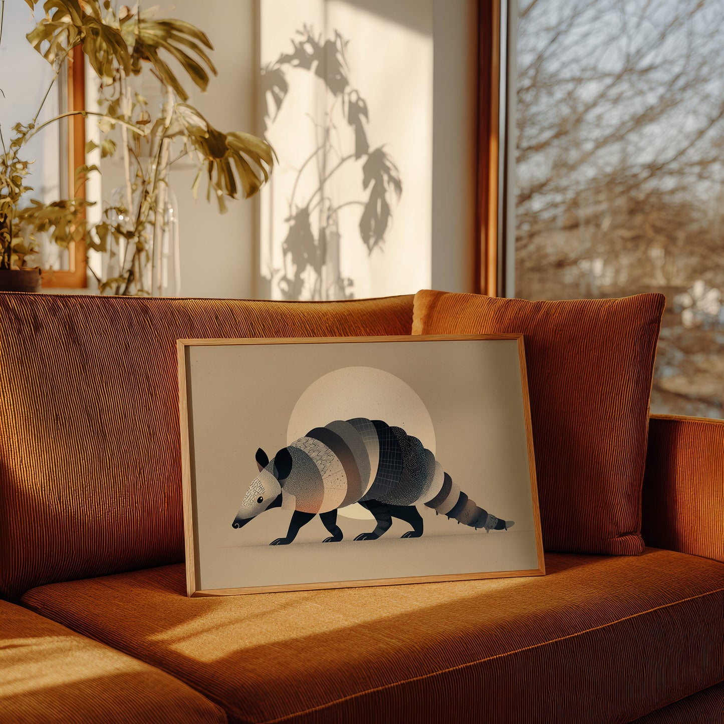 Moonlit Armadillo Carries Desert Patterns