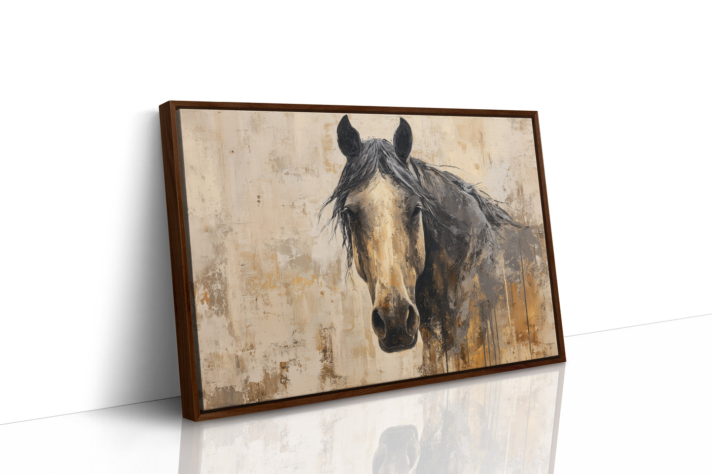 Noble Gaze Through Weathered Canvas