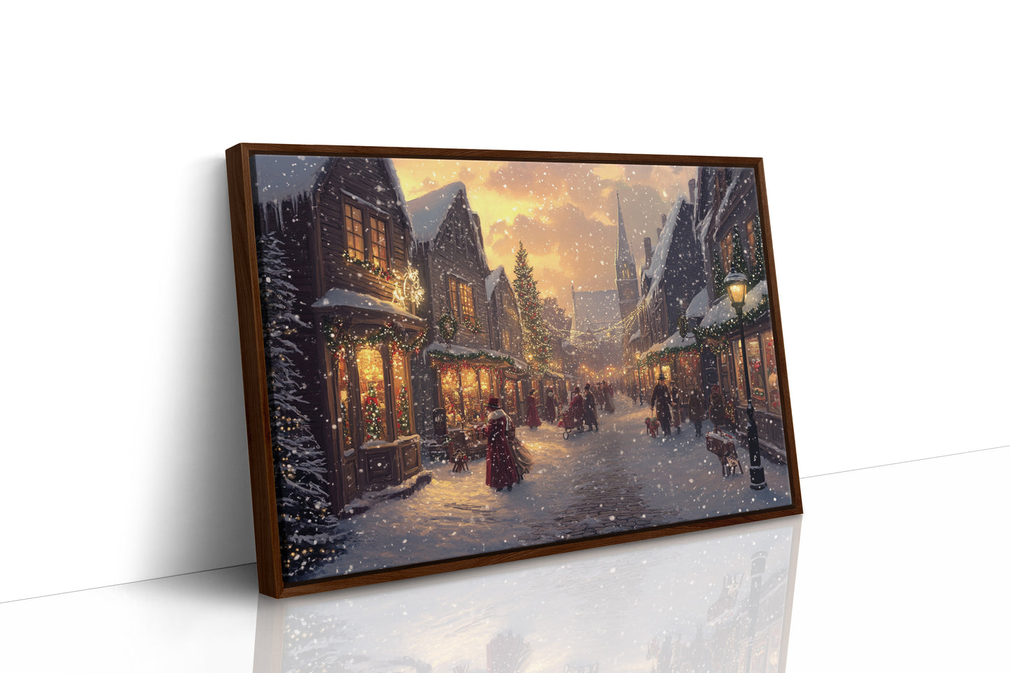 Winter Lights Dance Through Village Streets